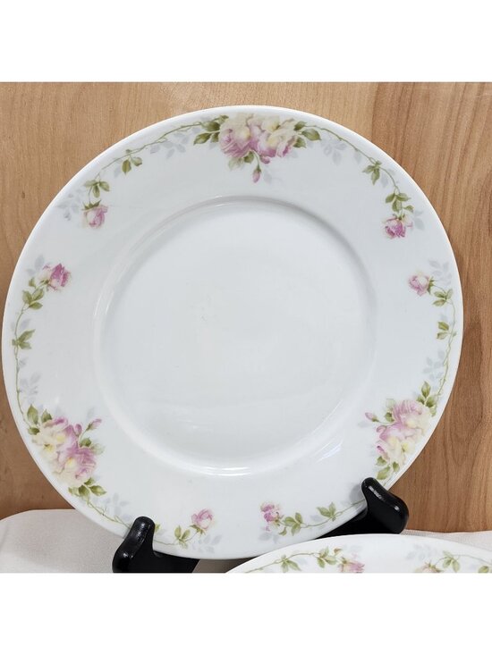 Rosenthal Other - 4 Rosenthal Pink Roses Luncheon Plate 8.25" salad Selb-Bavaria Donatello antique